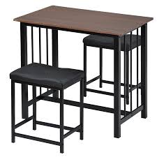 For storage, get a counter height dining room set with a rectangular centerpiece that has shelving, cubbies, or a wine rack. Get The 3 Piece Table Set Kitchen Counter Height Dining Table Set Bar Table With Industrial Style 2 Bar Stools For Kitchen Living Room Brown From Walmart Now Accuweather Shop