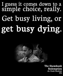 Get busy living or get busy dying. The Shawshank Redemption 1994 Best Movie Quotes Classic Movie Quotes Movie Quotes