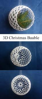 Crochet 3d Christmas Baubles Christmas Crochet Patterns Crochet Christmas Decorations Crochet Christmas Gifts