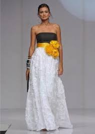 Black White And Yellow Wedding Dress Yellow Wedding Dress Dresses Bridesmaid Dresses