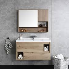 The sink is super solid and mostly wood. Floating Bathroom Vanity Wall Mounted Single Bathroom Vanity 39 Modern Bathroom Vanity 2 Drawer Natural Wood Bathroom Vanities Bath Faucets