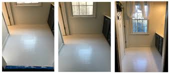 There is still some yellow behind the toilet. Plum Pretty Decor Design Co How To Paint Your Linoleum Or Tile Floors To Look Like Patterned Cement Tiles Full Tutorial