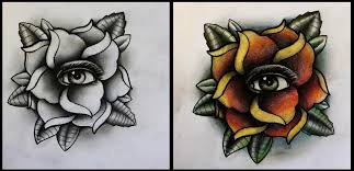 Rose tattoos, however, come in a wide variety of patterns, colors, and combinations, and the meaning behind each different type of tattoo might vary with its design. Rose With Eye Tattoo Design By Thirteen7s On Deviantart