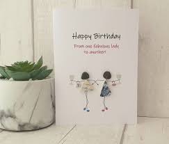 Handmade Birthday Wishes Card For Friend Best Friend Birthday Card Unique Handmade Pebble Art Card For Etsy Birthday Cards For Her Cool Birthday Cards Happy Birthday Cards
