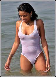 Caution: This white swimsuit is see through when wet : rgirlsinwhitebikinis