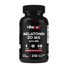 Vitabod Melatonin 20 mg Tablets, 240 Count, Drug Free, Vegetarian, Non-GMO,  Natural Berry Flavor - Walmart.com