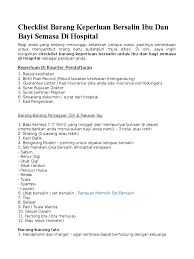 Maybe you would like to learn more about one of these? Checklist Isteri Bersalin Pdf