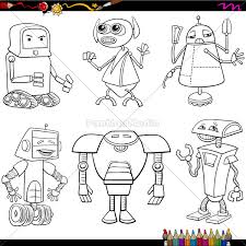 If you like coloring books, you will enjoy this coloring games category. Fantasy Robots Cartoons Coloring Page Stock Photo 14278951 Panthermedia Stock Agency