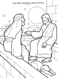 The drawing above represents the lord jesus and his meeting with nicodemus who came to jesus by night. Kids Coloring Page From What S In The Bible Description From Pinterest Com I Searche Bible Coloring Pages Sunday School Coloring Pages Bible Stories For Kids