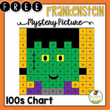 Free Frankenstein Hundreds Chart Mystery Picture Mrs