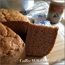 A Light Coffee Milk Chiffon Cake Baked In A Regular Pan The Cake Remained Soft Springy And Moist Despite Chiffon Cake Coffee Chiffon Cake Recipe Coffee Cake