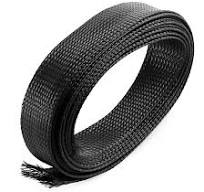 13Ft 30mm Width Black Nylon Expandable Braided Sleeving Cable Wire Protector