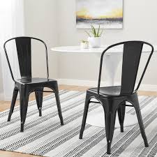 Walnew Set Of 4 Metal Dining Chair Indoor Outdoor Use Stackable Classic Trattoria Chair Chic Dining Bistro Cafe Side Metal Chairs Black Walmart Com Metal Dining Chairs Indoor Chairs Dining Chairs