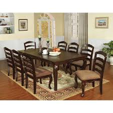 Mel 9 Piece Drop Leaf Dining Set Furniture Of America Solid Wood Dining Set Dining Table