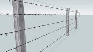 These posts should be spaced a maximum of 10 ft. Barbed Wire Fence With 3 Posts 3d Warehouse