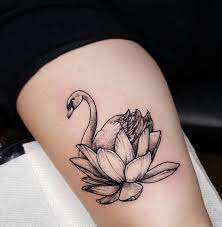 Swan Tattoo Sitting On Lotus Flower Swan Tattoo Flower Tattoo Lotus Flower Tattoo Designs