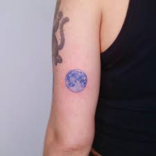 Today a blue moon is the second of two full moons appearing in the same calendar moon. A Blue Full Moon Tattoo By Tattooist Nemo Tattoogrid Net