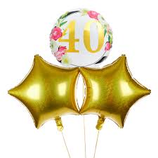 $35.95 pink & gold milestone 40th birthday balloon bouquet. Buy Floral 40th Birthday Balloon Bouquet Delivered Inflated For Gbp 14 99 Card Factory Uk
