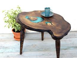 Large Epoxy Resin Coffee Table Live Edge Wood Slab Table Etsy Burled Wood Small Patio Furniture Backyard Furniture