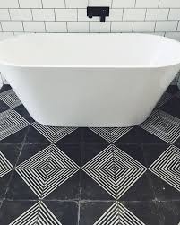 Black And White Geometric Bathroom Tiles S O P H I E B E L L On Instagram Ensuite Almost Finished Bathroom Tile Designs White Subway Tile Bathroom Tile Bathroom