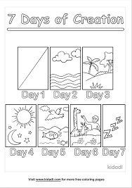 The set includes facts about parachutes, the statue of liberty, and more. 7 Days Of Creation Coloring Pages Free Bible Coloring Pages Kidadl