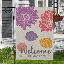 Personalized Welcome Floral Garden Flag In 2020 Personalized Garden Flag Garden Flags Garden Flag Pole