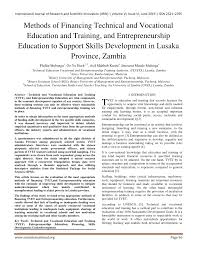 Asia centre for entrepreneurship (ace). Pdf Methods Of Financing Technical And Vocational Education And Training And Entrepreneurship Education To Support Skills Development In Lusaka Province Zambia