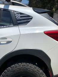 Back Glass Matte Black American Flag Window Decal Distressed Flag Quarter Window Decal 2018 Crosstrek Subaru Crosstrek Subaru Crosstrek Accessories Window Decals