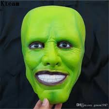 When he wears the mask. Cheap Funny Cool Film The Jim Carrey Movies Mask Cosplay Green Mask Costume Adult Fancy Dress Face Halloween Masquerade Party Cosplay Mask From Gmon1987 12 84 Dhgate Com