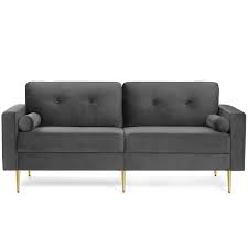 Un divano angolare piccolo per ambienti classici e moderni. Vasagle Divano A 3 Posti Sofa Per Soggiorno In Velluto Per Appartamento Piccolo Spazio Struttura In Legno Gambe Metalliche Montaggio Facile Design Moderno 190 X 82 X 84 Cm Grigio Da Songmics Lcs001g01 Gris