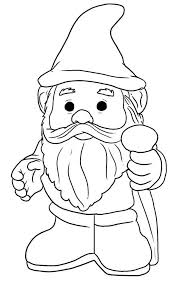 Gnome With Pointy Hat Coloring Page Coloring Books Drawings Gnomes Crafts