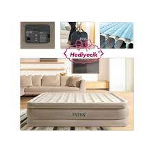 intex 64428 luxus queen 203x152x46 cm elektirikli sisme yatak bej yatak setleri queen yatak