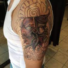 Sun god aztec tattoo design; 100 Best Aztec Tattoo Designs Ideas Meanings In 2019