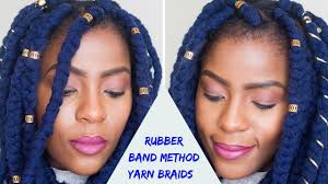 In case you've never heard of them, yarn braids are just like any other kind of box braids, except that they're created with — you guessed it — yarn that's weaved into the hair. How To Rubber Band Method Yarn Braids On Short Natural Hair Miriam Maulana Natural Hair Blogger Youtube