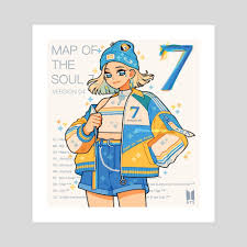Mona lisa mulai dikenal publik. Mots 7 Version 4 An Art Print By Fresh Bobatae Bts Drawings Cute Art Styles Cute Drawings