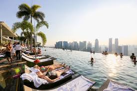 Swimming On Top Of Singapore At Marina Bay Sands Hotel The Wanderblogger Sands Hotel Rooftop Pool Singapore