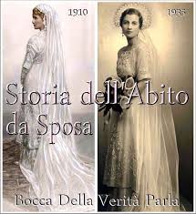 Vita impero, maniche scanalate, gonna piena con treno incredibile, il tutto nel tessuto garza. Storia Dell Abito Da Sposa Bocca Della Verita Parla Storia