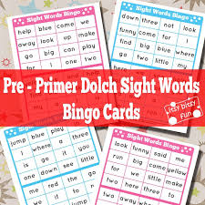 Make printable and virtual bingo cards. Pre Primer Sight Words Bingo Cards Itsybitsyfun Com