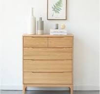 Gaya Nordik Kabinet Sudut Kayu Kenari Hitam Solid Furnitur ...