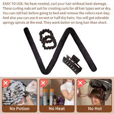Read my post on why curly hair is susceptible to heat damage Buy Heatless Hair Curling You Can To Sleep In Overnight Rod Headband No Heat Curls Silk Rollers Curler For Women Girls Curling Ribbon And Flexi Rods Diy Hair Styling Tools For Natural