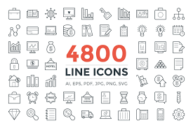 Download 4800 Line Icons Pack Pre Designed Photoshop Graphics Creative Market