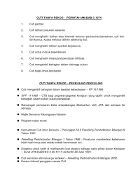 Cuti untuk mengambil peperiksaan (nyatakan): Cuti Tanpa Rekod Penerangan Lengkap