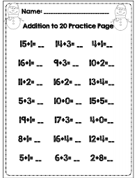 Addition To 20 Practice For 1st Grade Part Of 30 Page Common Core Aligned Packet Kindergarten Math Assessment Math Assessment First Grade