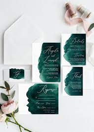 Emerald Green Watercolor Wedding Invitations Printable Wedding Template Instant Pdf Download Editable Invitation Suite Modern Invite Printable Wedding Invitations Green Themed Wedding Watercolor Wedding Invitations