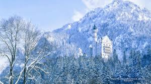 Winter neuschwanstein castle among snow mountains and stone rocks. Castle Neuschwanstein Bavaria Germany Neuschwanstein Castle Castle Winter Pictures