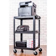 The top shelf is variable in height and can go from 26h to 42h in 4. Adjustable Height Steel Av Cart Blue