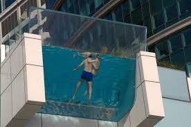 Vertigo Inducing Designs Are Now Available At A Rooftop Pool In Dubai Outdoor Pool Balcony Pool Cool Pools