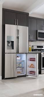 Samsung Rf23j9011sr 23 Counter Depth 4 Door Flex Refrigerator Has A Convertible Bottom Right Compartment Home Appliances Modern Kitchen Design Modern Kitchen