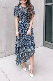 Gorgeous Spring Green And Blue Floral Dress In 2020 Floral Blue Dress Floral Dress Outfits Floral Dress Summer