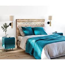 Boutis Pique En Velours Bleu 240 X 260 Cm Tete De Lit Maison Tete De Lit Maison Du Monde Et Lit Maison Du Monde